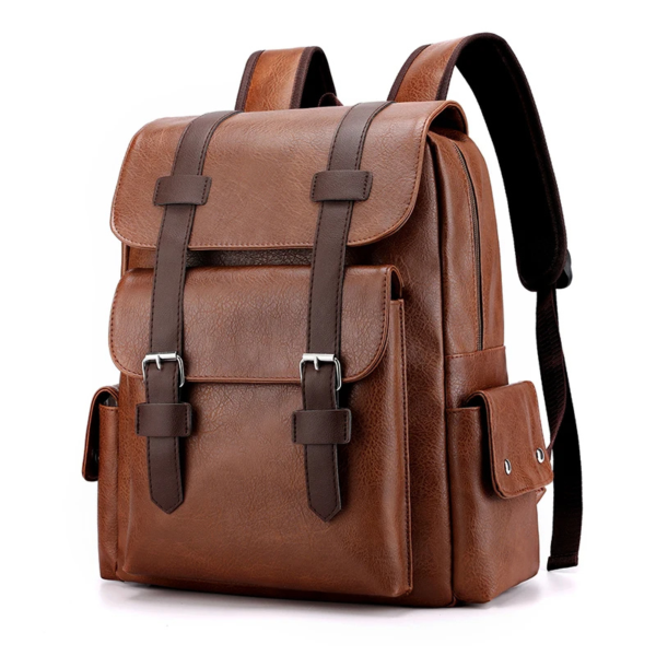 Sac a dos homme cuir marron 4