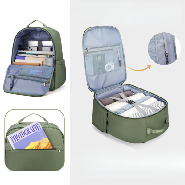 Sac à dos de voyage pour femme avec port USB intégré et rangement optimisé
