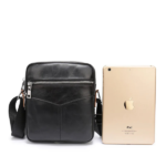 Sac Bandoulière Homme Cuir PU Noir élégant - Porte-documents, Réglable, Taille Moyenne - Neuf Avec étiquettes