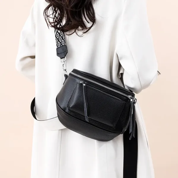 Sac banane cuir noir femme 10