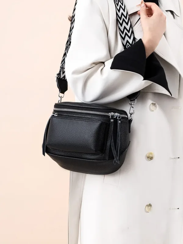 Sac banane cuir noir femme 12