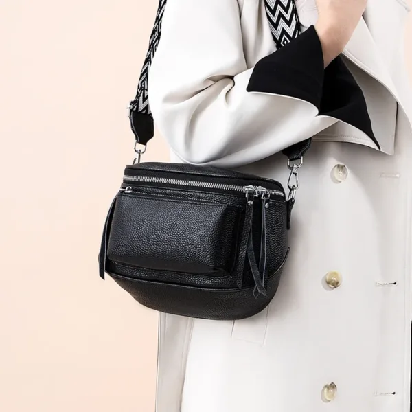 Sac banane cuir noir femme 8