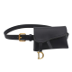 Sac banane en cuir noir pour femme avec boucle dorée élégante